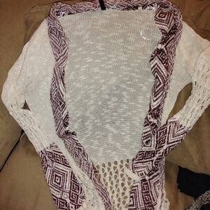Absolutely Cream and Burgundy Cardigan